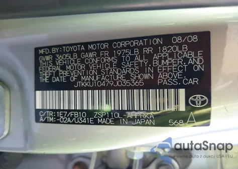 2009 Scion Xd from USA, damaged, VIN JTKKU10479J035365